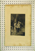 Original Old Antique Print Romance Cromwell Lady Fauconberg Portrait