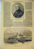 Old Antique Print 1854 Kronborg Castle Elsineur Rear-Admiral Corry Baltic 19th