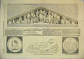 Original Old Antique Print 1854 Pediment Western Royal Hotel Paddington Marble
