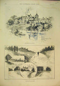Original Old Antique Print 1892 Sandringham Hall Norfolk Country House Trees