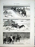 Original Old Antique Print With Turks From Alexinatz To Servian Camp 1877 19th