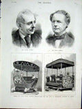 Original Old Antique Print John Parry Henry Compton 1877 19th Century