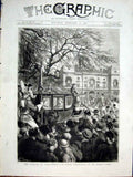 Original Old Antique Print Queen Victtoria Procession St James 1877 146 19th