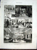 Original Old Antique Print American Meat At Liverpool 1877 Trade 19th