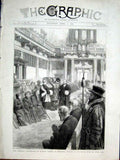 Original Old Antique Print Distribution Maunday Charity At Whitehall 1877 19th