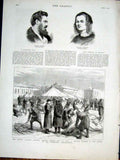 Original Old Antique Print Turkish Siers Erect Hospital Marquee Constantinople