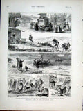 Original Old Antique Print Holiday Time Bavarian Alps 1877 19th