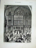 Old Antique Print Consecration Mission Bishop Caldwell St Pauls Calcutta
