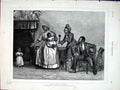 Original Old Antique Print Aunt Chloe'S Visit By Emslie Fien Art 1877 Victorian