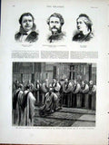 Original Old Antique Print Revived Bishopric Turo Henry CrtookshankCobden