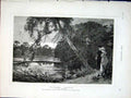 Original Old Antique Print Still Waters Fine Art By Fahey 1877 19th