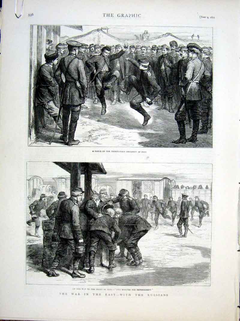 Original Old Antique Print With The Russians At War In The East 1877 Victorian