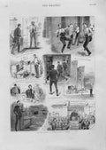 Original Old Antique Print Junior Subalterns Diary Before Embarking To War 1885