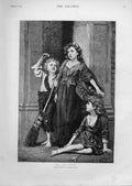 Original Old Antique Print His First Penny Fine Art By Patry 1893 19th