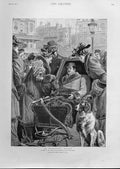 Original Old Antique Print An Interesting Invalid Kings Rd Brighton Pierrot ??