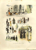 Original Old Antique Print Wandering Artist At Rome Italy 1893 19th