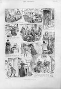 Original Old Antique Print Aunt Janes Doctors 1894 19th Century