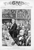 Old Antique Print Banquet For American Naval Officers St James Hall 1894 19th