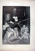 Original Old Antique Print La Sarabande By Roybet 1896 Fine Art 19th
