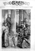 Original Old Antique Print Rich Mans Pillars At Mosque Amer Cairo 1896 Egypt