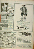Original Old Antique Print Stand Alone Advert 1896 Quaker Oats Invalid Cha 19th
