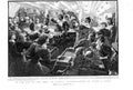 Original Old Antique Print Evening Party On Cape Bound Liner 1896 Victorian