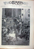 Original Old Antique Print Wounded Italian Siers Hospital Naples 1896 Italy 19th