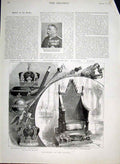 Original Old Antique Print Treasures The Crown 1898 19th Century
