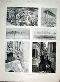 Original Old Antique Print Disappearing Venice 1898 Italy 19th Century