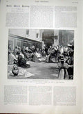 Original Old Antique Print Holyweek Rome Ladies Wash Feet Poor 1898 Victorian