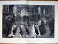 Original Old Antique Print Westminister Abbey Funeral Gladstone 1898 Victorian