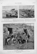 Original Old Antique Print Completion Assouan Dam On Nile Egypt