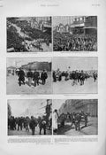 Original Old Antique Print 1901 Great Strike Marseilles France 20th
