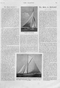 Original Old Antique Print Shamrock Ii The America Cup Challenger 1901 Victorian