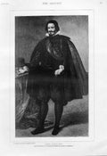 Original Old Antique Print Count D'Olivares By Velasquez Fine Art 1901 Victorian