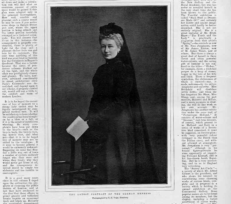 Original Old Antique Print 1901 Portrait German Empress 20th Century