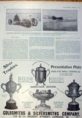 Original Old Antique Print Fatal Accident Daytona Beach Florida 1905 Cars 20th
