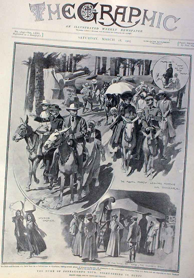 Original Old Antique Print Party Braves In Motor Car 1905 New Lanchester 20th