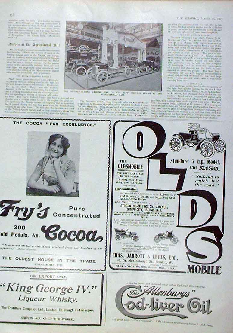 Original Old Antique Print Richard Braiser Exhibit Cars 1905 Agricultural 20th