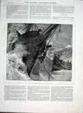 Original Old Antique Print Fine Art Illustrations The Sea 1874 19th