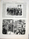 Original Old Antique Print Life & Character Paris France 1874 19th