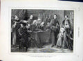 Original Old Antique Print Noble Family Before Council Blood By Soubre 1874 19th