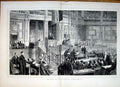 Original Old Antique Print A Sitting German Parliament 1874 19th