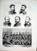 Original Old Antique Print Austrian Polar Exped Officers & Men 1874 Victorian
