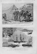 Original Old Antique Print Sweden Professor NordenskjAt Cairo & Naples 1880 19th