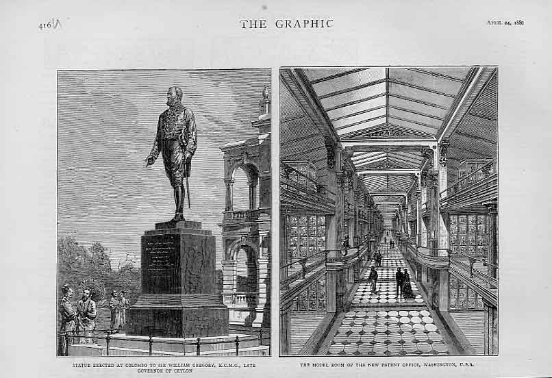 Original Old Antique Print Drontheim Cathedral Norway 1880 19th