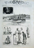 Original Old Antique Print Torpedo Boats Sketches In Abyssinia 1884 Victorian