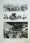 Original Old Antique Print British Association Canada Montreal Quebec 1884 19th