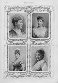 Original Old Antique Print Lady'S Lathom Newcastle Churchill & Manchester 1892