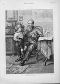 Original Old Antique Print Hero Worship By Locking Fine Art 1892 19th